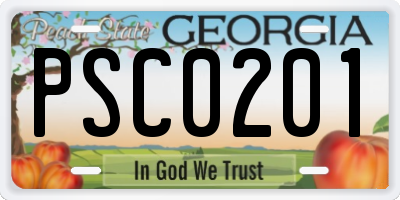 GA license plate PSC0201