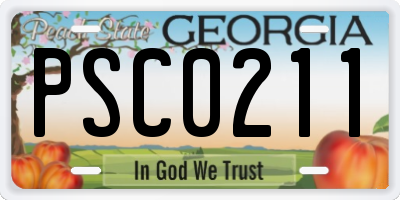 GA license plate PSC0211