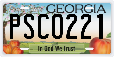 GA license plate PSC0221
