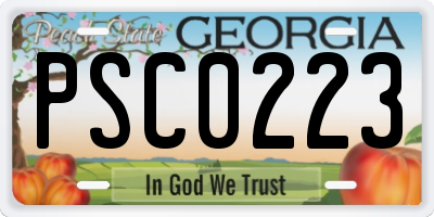 GA license plate PSC0223