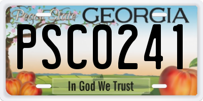 GA license plate PSC0241