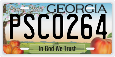 GA license plate PSC0264