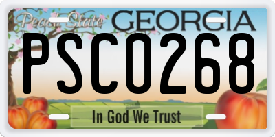 GA license plate PSC0268
