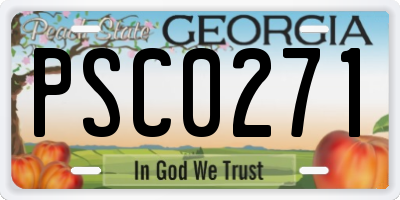 GA license plate PSC0271