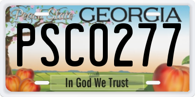 GA license plate PSC0277