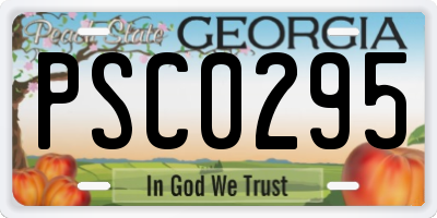 GA license plate PSC0295