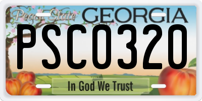GA license plate PSC0320