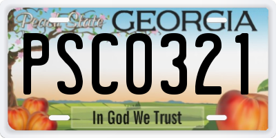 GA license plate PSC0321