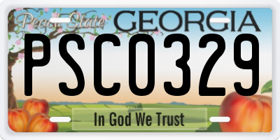 GA license plate PSC0329