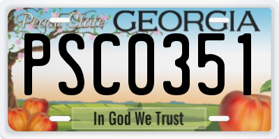 GA license plate PSC0351