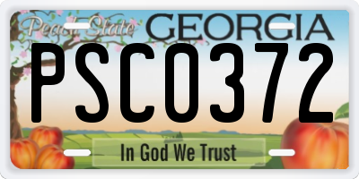 GA license plate PSC0372