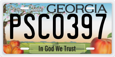 GA license plate PSC0397