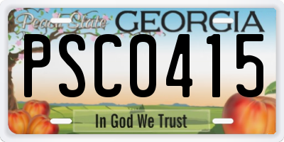 GA license plate PSC0415