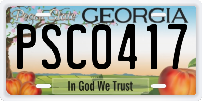 GA license plate PSC0417