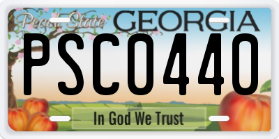 GA license plate PSC0440