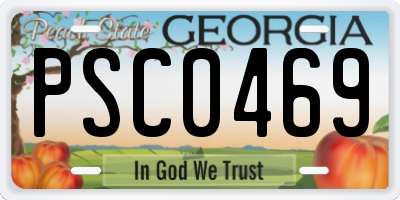 GA license plate PSC0469