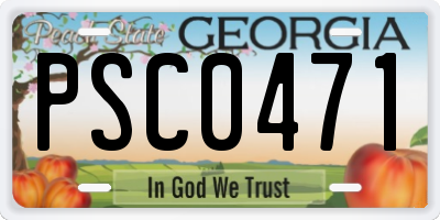 GA license plate PSC0471
