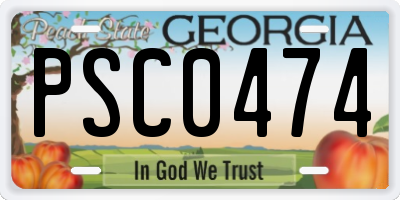 GA license plate PSC0474
