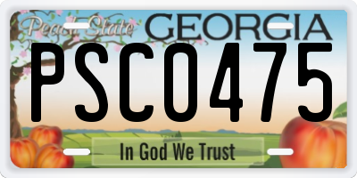GA license plate PSC0475
