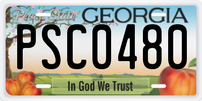 GA license plate PSC0480