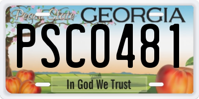 GA license plate PSC0481