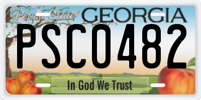 GA license plate PSC0482