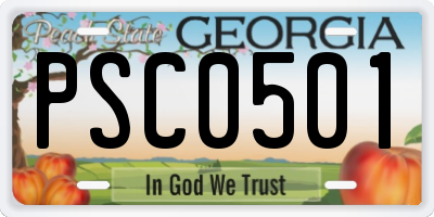 GA license plate PSC0501