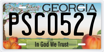 GA license plate PSC0527