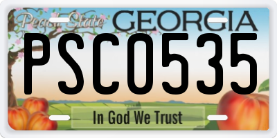 GA license plate PSC0535