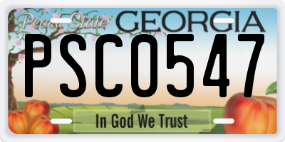 GA license plate PSC0547