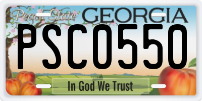 GA license plate PSC0550
