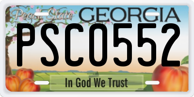 GA license plate PSC0552
