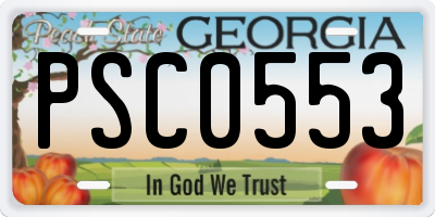 GA license plate PSC0553