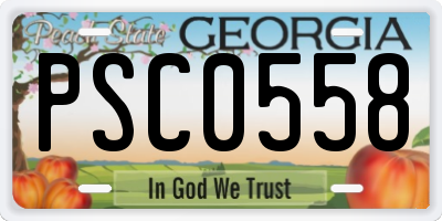GA license plate PSC0558