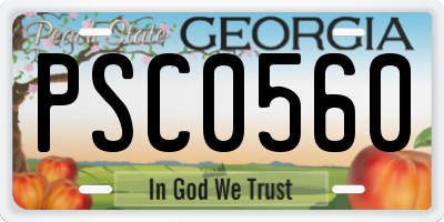 GA license plate PSC0560
