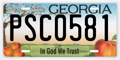 GA license plate PSC0581