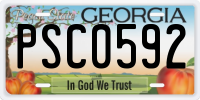 GA license plate PSC0592