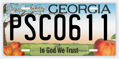 GA license plate PSC0611