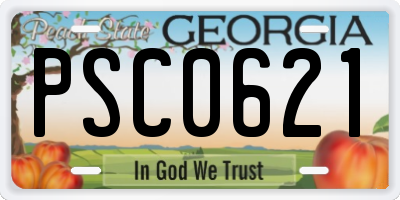 GA license plate PSC0621