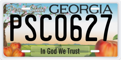 GA license plate PSC0627