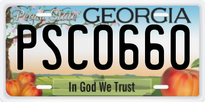 GA license plate PSC0660