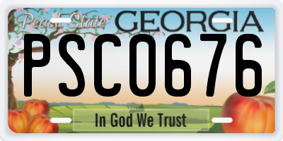 GA license plate PSC0676