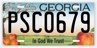 GA license plate PSC0679