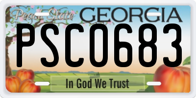 GA license plate PSC0683