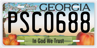 GA license plate PSC0688