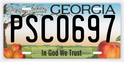GA license plate PSC0697