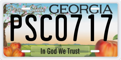 GA license plate PSC0717