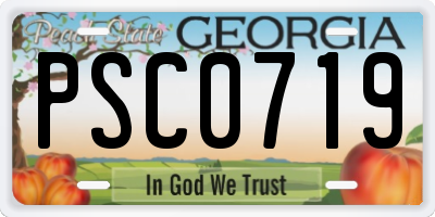 GA license plate PSC0719