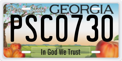 GA license plate PSC0730