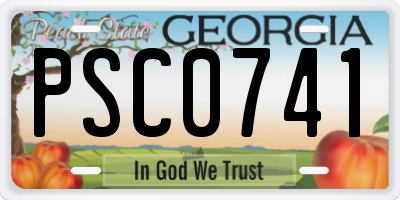 GA license plate PSC0741